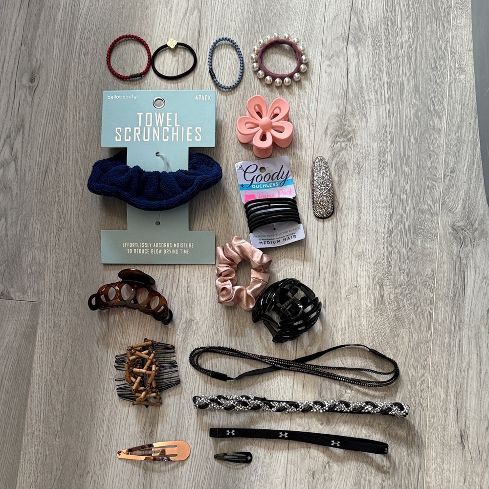 Long hair lot of hair accessories